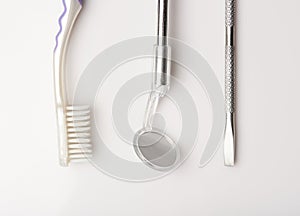 Dental objects on white