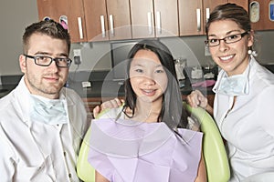 Dental office with employee and client