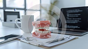 The dental office workspace. AI generated