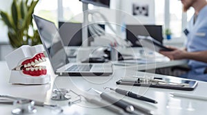 The dental office workspace. AI generated