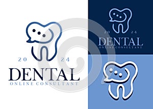 dental online consultant logo vector illustration design