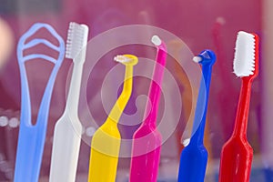 Dental oral care kit - toothbrush, tongue scraper, interspace brush