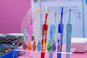 Dental oral care kit - toothbrushes, tongue scrapers, interspace brushes