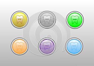 dental orthodontic tooth button series with multi color