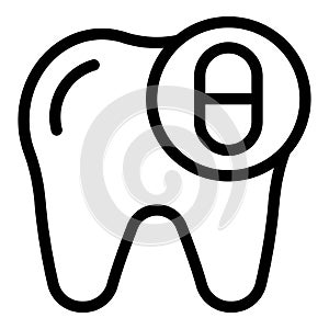 Dental pills icon outline vector. Teeth painkiller