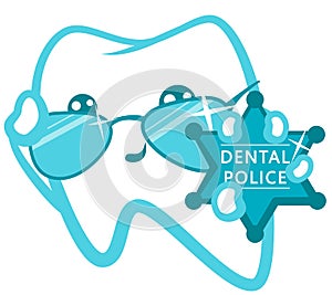 Dental Police. Cop With A Badge. photo