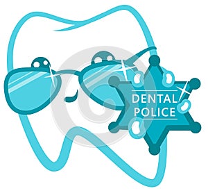 Dental Police. Cop With A Badge. photo