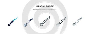 Dental probe icon in different style vector illustration. two colored and black dental probe vector icons designed in filled,