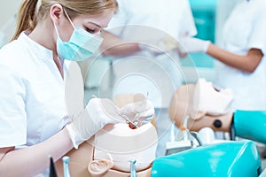 Dental procedure on dummy