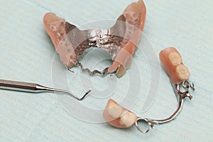 Dental prostheses close up