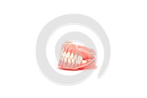 Dental prostheses on a white background. Beautiful teeth ceramic press ceramic crowns and veneers