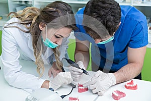 Dental prosthesis, dentures, prosthetics work.