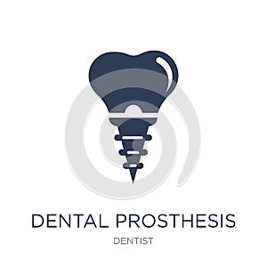 Dental prosthesis icon. Trendy flat vector Dental prosthesis icon on white background from Dentist collection