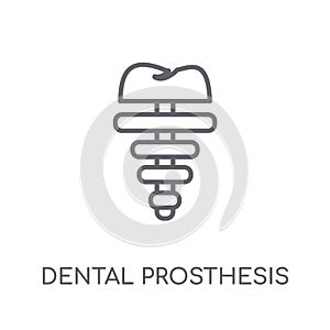 Dental prosthesis linear icon. Modern outline Dental prosthesis