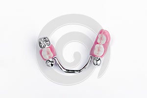 Dental prosthetics concept. dentistry. dental prostheses. lower removable denture