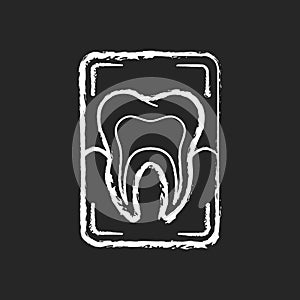 Dental x-ray chalk white icon on black background