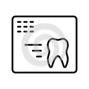 Dental X-Ray Line Icon. Teeth Xray Linear Pictogram. Oral Medical Radiology Diagnostic. Stomatology Care. Dentistry