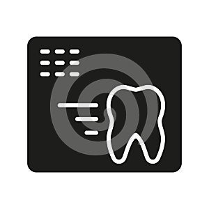 Dental X-Ray Silhouette Icon. Oral Medical Radiology Diagnostic. Stomatology Care. Teeth Xray Glyph Pictogram. Dental