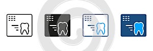Dental X-Ray Silhouette and Line Icons Set. Stomatology Care, Oral Medical Diagnostic Pictogram. Teeth Xray, Dental