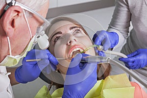 Dental root treatment at the stomatology