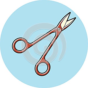 dental scissors. Vector illustration decorative design