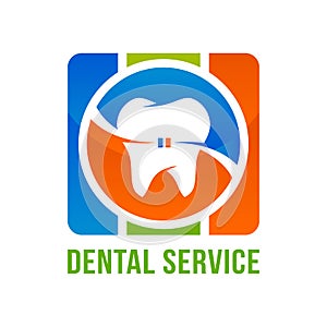 Dental service icon with stylized tooth symbol