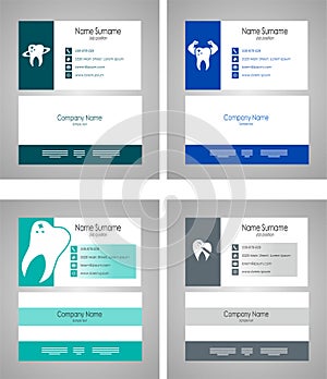 Dental set business card template - vector illustration