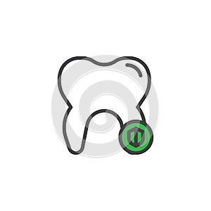 Dental shield filled outline icon