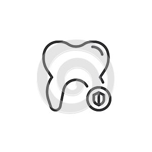 Dental shield line icon