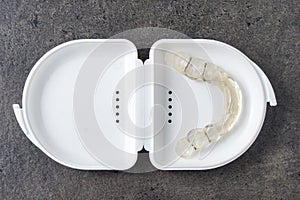 Dental splint, a device made for occlusion problems, bruxism or as retainer after braces