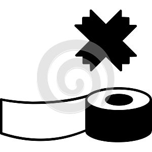 Dental tape Glyph Vector Icon that can easily edit or modify.