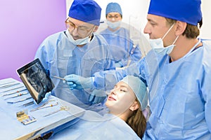 Dental Team Examining Radiography