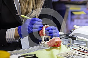 Dental technician or prosthesis worker