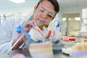 Dental technician at work