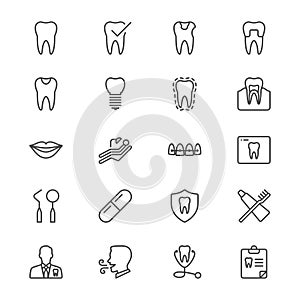 Dental thin icons