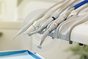 Dental tools in dental clinic.