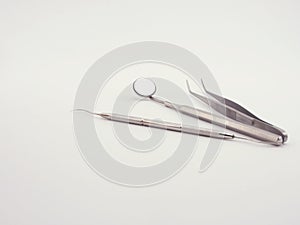 dental tools on white background