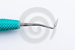 Dental tools on a white background