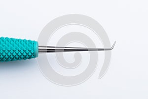 Dental tools on a white background