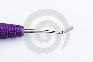 Dental tools on a white background