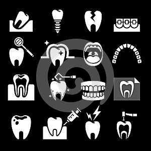 Dental tooth icons. Vector.