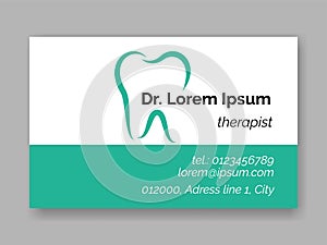 Dental tooth logo icon for dentist business card. Vector stomatology dental care design template of tooth symbol for dentistry cli