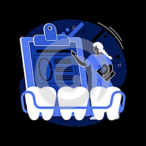 Dental tooth plate abstract concept vector illustration.