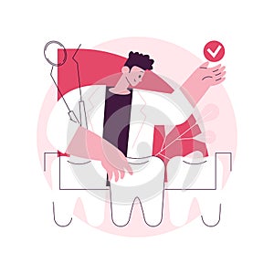Dental tooth plate abstract concept vector illustration.