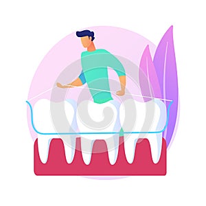 Dental tooth plate abstract concept vector illustration.