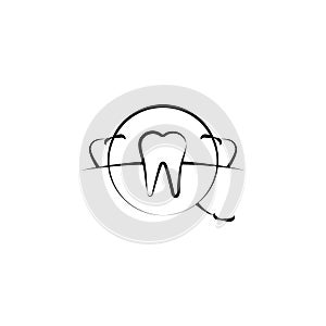 dental treatment icon. Element of dantist for mobile concept and web apps illustration. Hand drawn icon for website design and