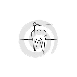 dental treatment icon. Element of dantist for mobile concept and web apps illustration. Hand drawn icon for website design and