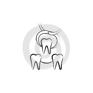 dental veneers, dental treatment icon. Element of dantist for mobile concept and web apps illustration. Hand drawn icon for