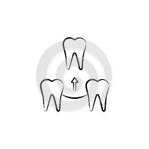 dental veneers, dental treatment icon. Element of dantist for mobile concept and web apps illustration. Hand drawn icon for