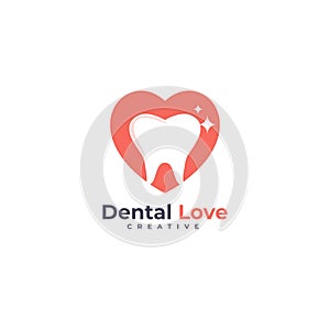 Dentalove logo icon - dentistry  dentalcare  orthodontic business template vector illustration photo